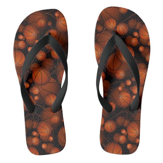 Chanclas Baloncesto negro y naranja por todas partes (Plantilla)