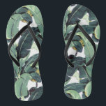 Chanclas Banana deja Palm Tropical Strap Flip Flops<br><div class="desc">Palm de hoja de plátano Tropical Correa delgada Flip Flops</div>