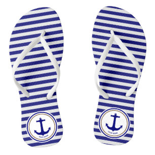 Chanclas Banda azul y anclaje de la Marina Náutica personal