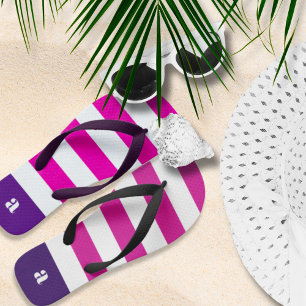Chanclas Bandas blancas rosadas calientes de Monograma
