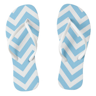 Chanclas Bandas Chevron de tamaño grande, azul y blanco