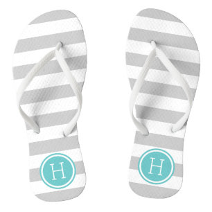 Chanclas Bandas de adormidera grisáceas y turquesas Monogra