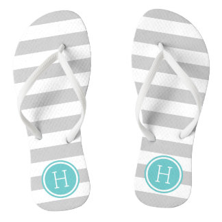 Chanclas Bandas de adormidera grisáceas y turquesas Monogra