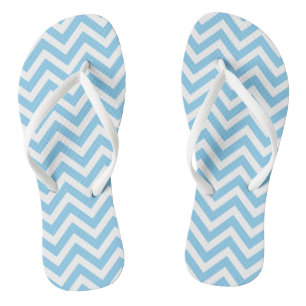 Chanclas Bandas de Chevron de tamaño medio azul y blanco pa