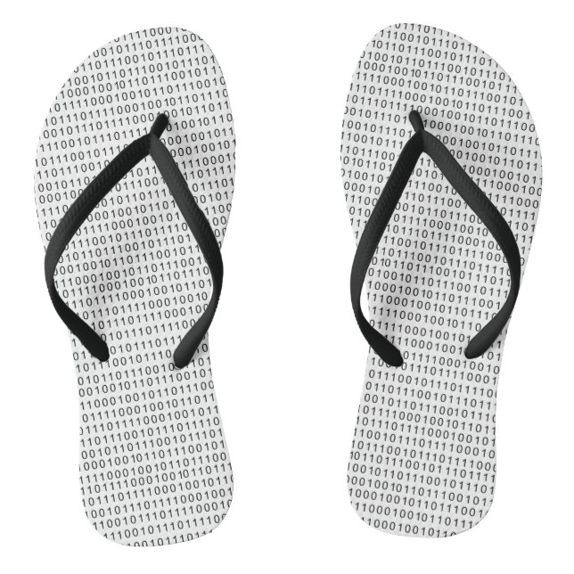 Chanclas Bandas de código binario en blanco y negro (Plantilla)