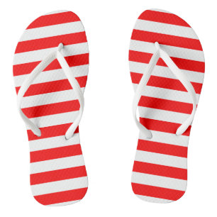 Chanclas Bandas horizontales de gran tamaño de color rojo y
