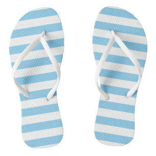 Chanclas Bandas horizontales de tamaño grande azul y blanco