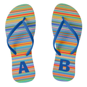Chanclas Bandas multicolores monogramo