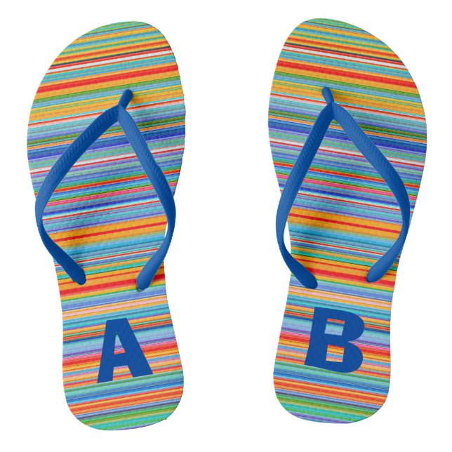 Chanclas Bandas multicolores monogramo (Plantilla)