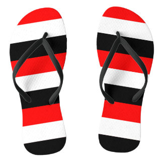 Chanclas Bandas negras, blancas y rojas