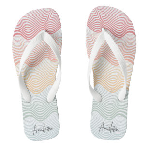 Chanclas Bandas onduladas de colores con tu NOMBRE elegan