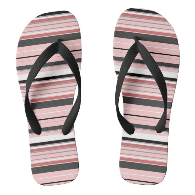Chanclas Bandas rosadas grises y cortas (Plantilla)