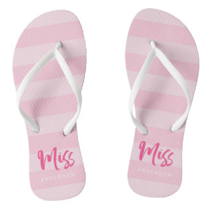 Chanclas Bandas rosas personalizadas con nombre Miss