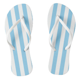 Chanclas Bandas verticales de gran tamaño azul y blanco par