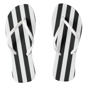 Chanclas Bandas verticales de gran tamaño en blanco y negro