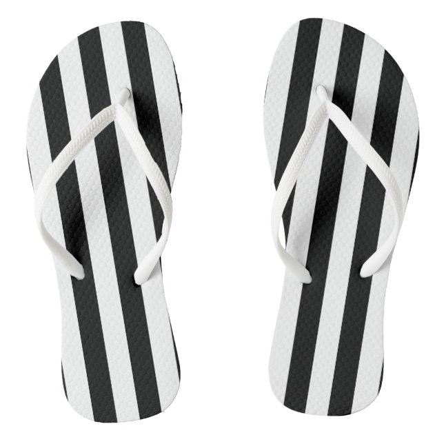 Chanclas Bandas verticales de gran tamaño en blanco y negro (Plantilla)