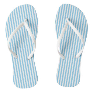 Chanclas Bandas verticales de pequeño tamaño azul y blanco 