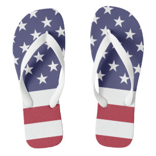 Chanclas Bandera americana blanca y azul roja