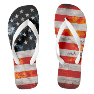 Chanclas Bandera americana resistida del vintage