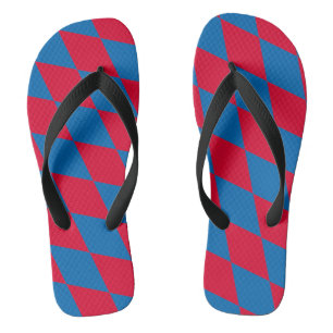 Chanclas Bandera bávara de diamantes azul y rojo
