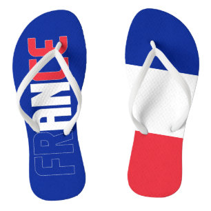 Chanclas Bandera de Francia Inscripción Azul Rojo Blanco Do