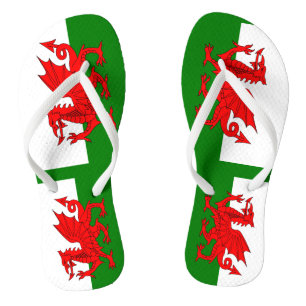 Chanclas Bandera de Gales dragón rojo galés