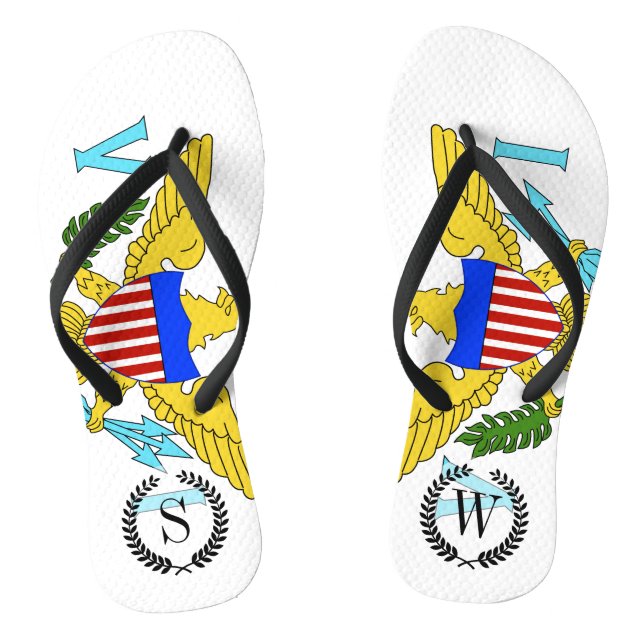 Chanclas Bandera de las Islas Vírgenes de los Estados Unido (Plantilla)