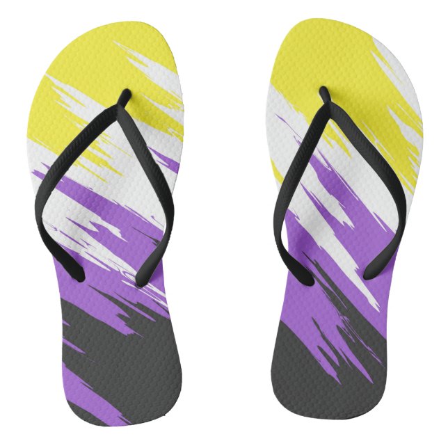 Chanclas Bandera de orgullo abstracta ZigZag Funky Grungy n (Plantilla)