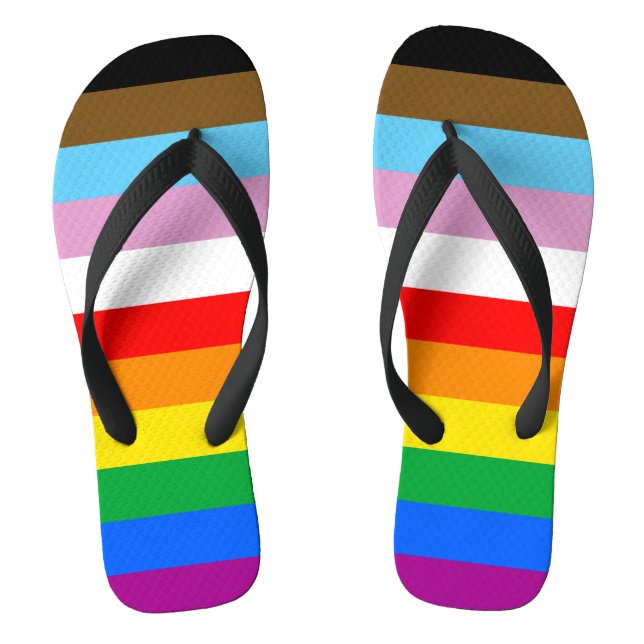 CHANCLAS BANDERA DE ORGULLO INCLUSIVO LGBTQ+ (Plantilla)
