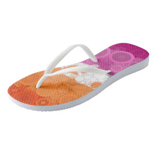 Chanclas Bandera de orgullo lésbico abstracta bohemia burbu