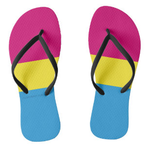 Chanclas bandera de orgullo pansexual SlipperyJoe rosa ámba