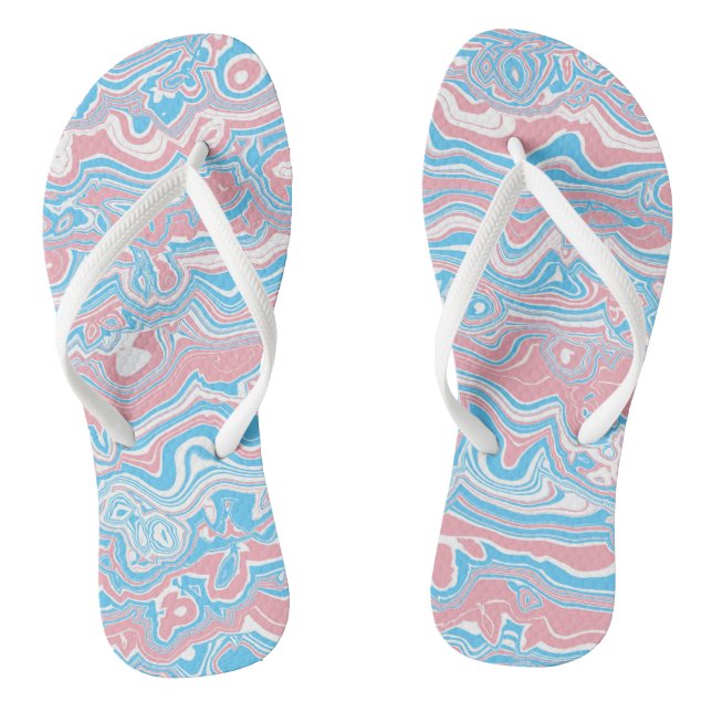 Chanclas Bandera de Orgullo Trans Trippy Boho Groovy Rayas  (Plantilla)