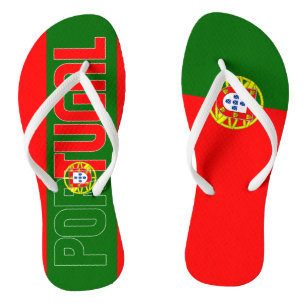 Chanclas Bandera de Portugal Inscripción Verde Rojo Dos col