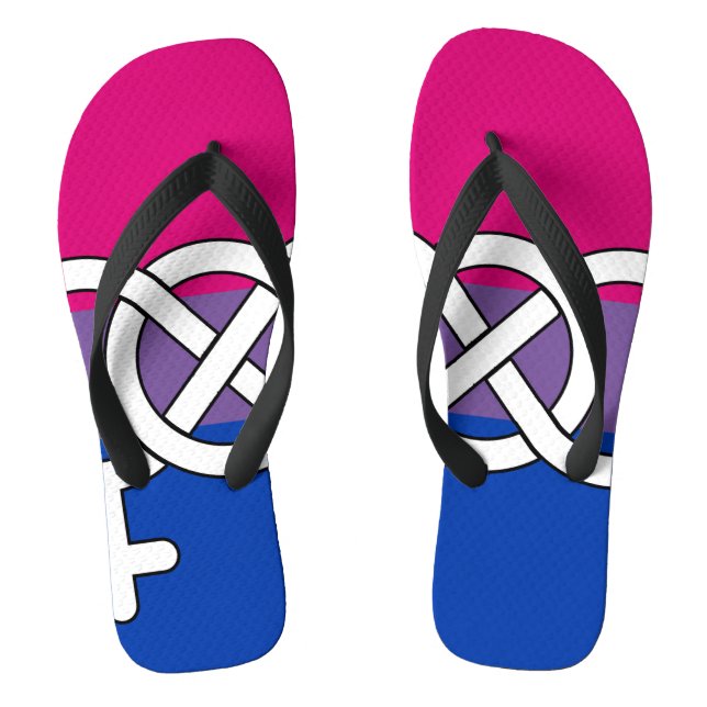 Chanclas Bandera de símbolo del orgullo bisexual (Plantilla)