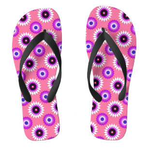 Chanclas Bandera del orgullo de género / patrón de flor ros