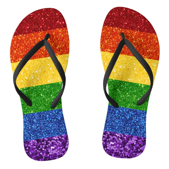 Chanclas Bandera del orgullo gay Purpurina LGBT (Plantilla)