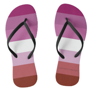 Chanclas bandera del orgullo lésbico femenino de SlipperyJo
