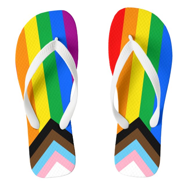 Chanclas Bandera del orgullo LGBTQ+ Progress (Plantilla)