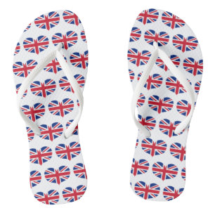 Chanclas Bandera en forma de corazón/Union Jack de Reino