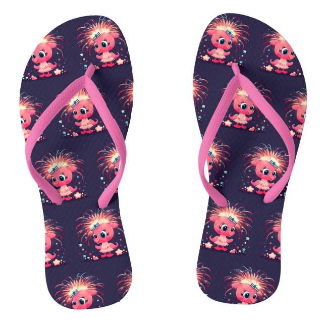 Chanclas Bandera estadounidense con Personalizado Flamingo6 (Plantilla)