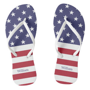 Chanclas Bandera estadounidense nombre patriótico personali