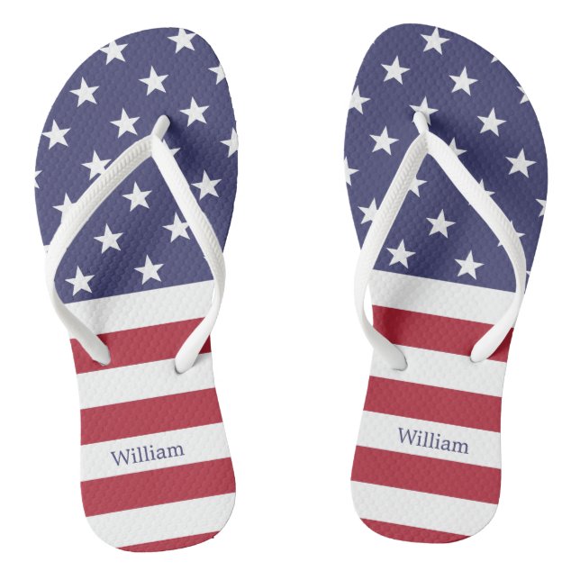 Chanclas Bandera estadounidense nombre patriótico personali (Plantilla)