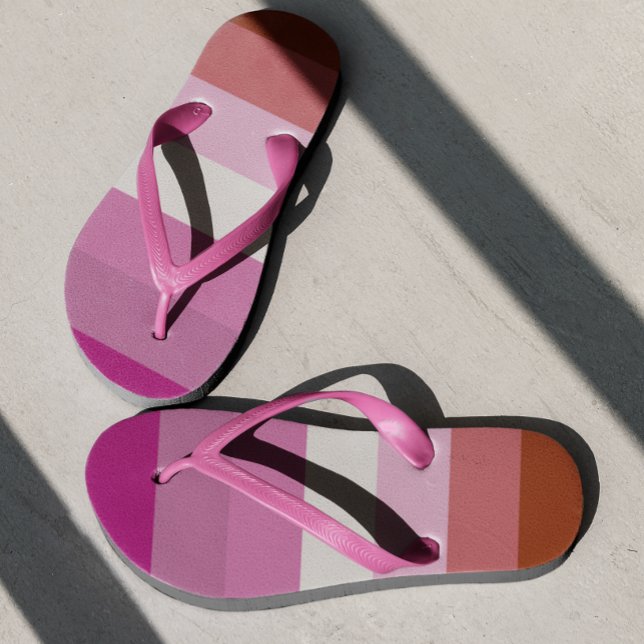 Chanclas Bandera Lesbiana Orgullo Rojo Tirado Rosa (Subido por el creador)