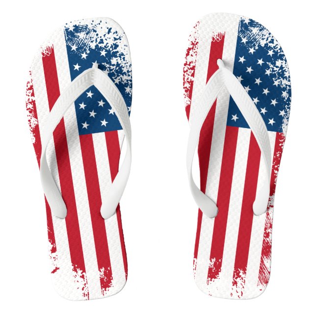 Chanclas Bandera Patriótica de Estados Unidos Adultos Flip  (Plantilla)