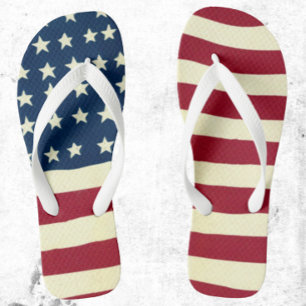 Chanclas Bandera patriótica norteamericana vintage, 4 de ju