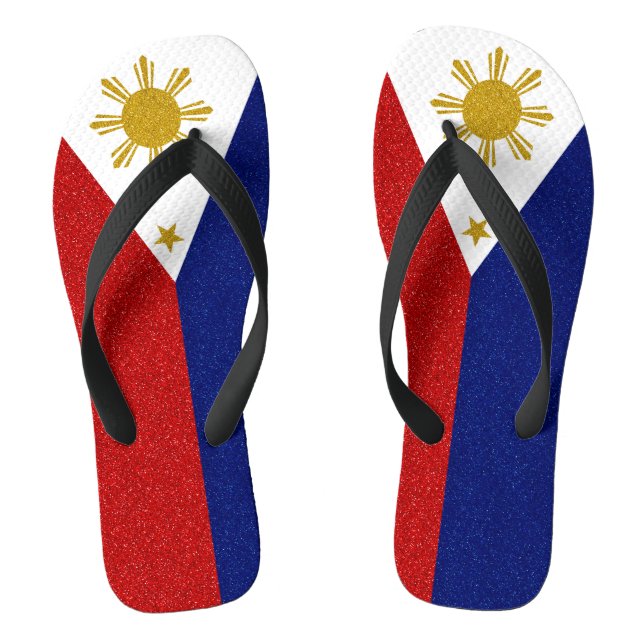 Chanclas Bandera Purpurina de Filipinas, amplias correas (Plantilla)