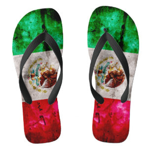Chanclas Bandera resistida de México del vintage