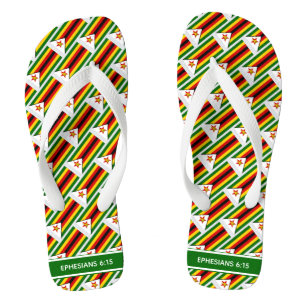 Chanclas BANDERA ZIMBABWE Patriótico Personalizado Zimbabue