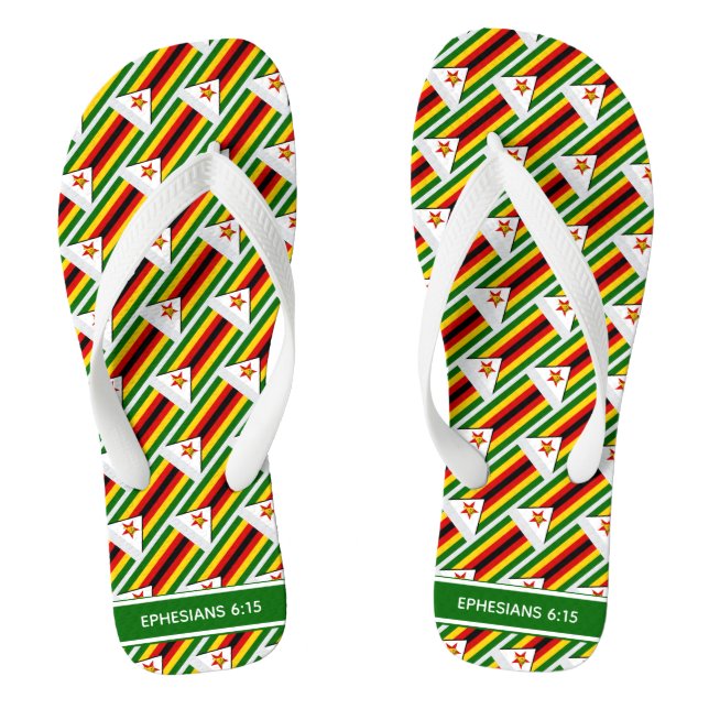 Chanclas BANDERA ZIMBABWE Patriótico Personalizado Zimbabue (Plantilla)