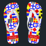 Chanclas Banderas de señalización náutica coloridas Nombre<br><div class="desc">Etiquetas de señalización náutica coloridas con nombre rojo Monograma Etiqueta de cinta Personalizar esto con su nombre, monograma u otro texto. También puede cambiar el tipo de letra, cambiar el tamaño del tipo de letra y el color del tipo de letra, mover el texto, agregar campos de texto adicionales, etc....</div>